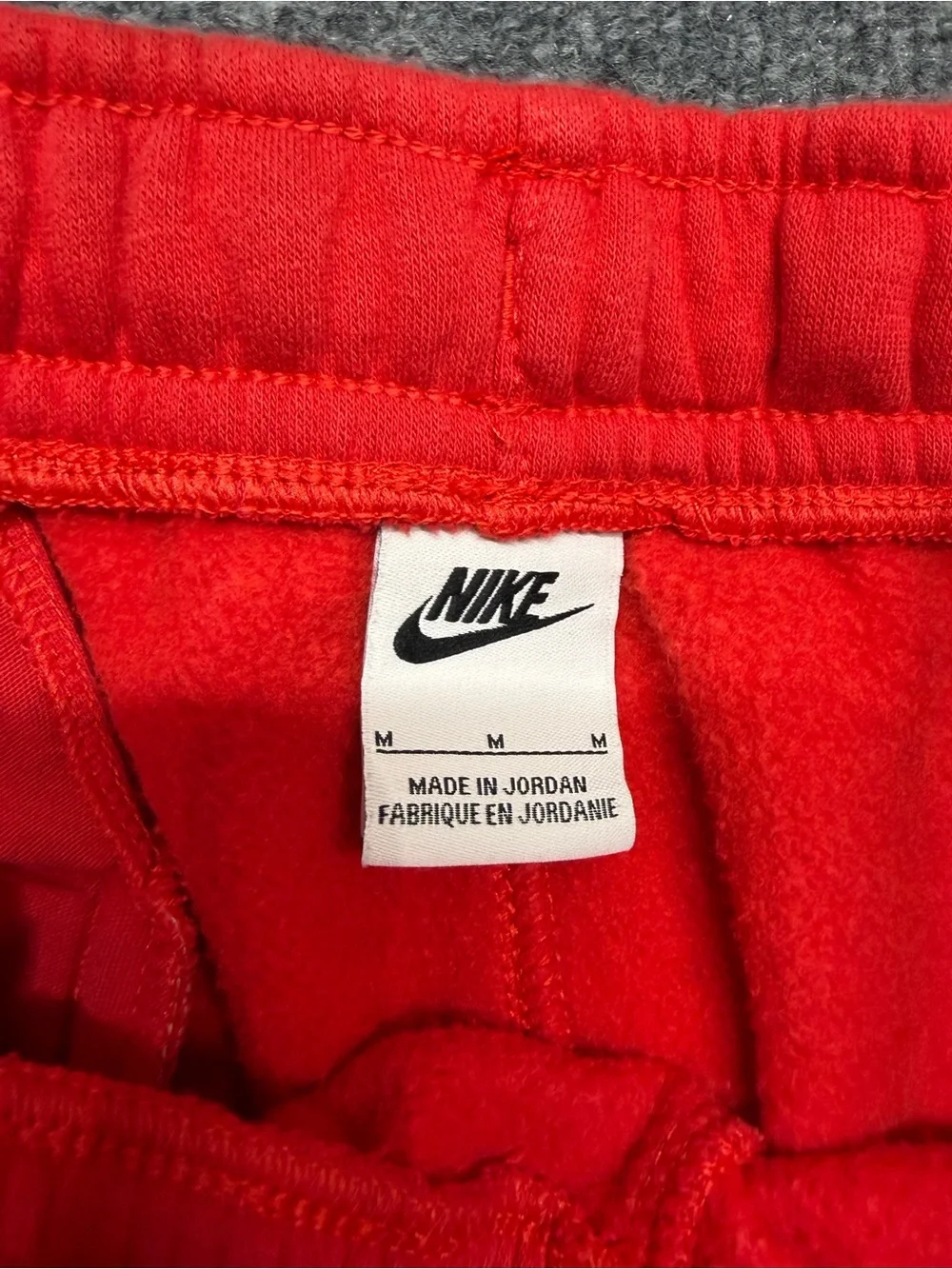Nike Red Men's Sweatpants Joggers with White Swoosh
